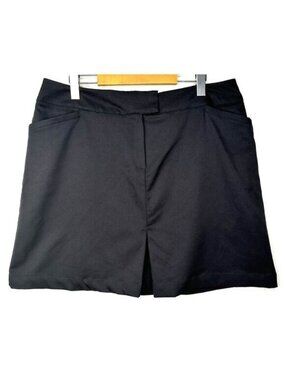 Tail White Label Golf Tennis Skort Womens 14 Black Stretch Pull On Lined Pockets